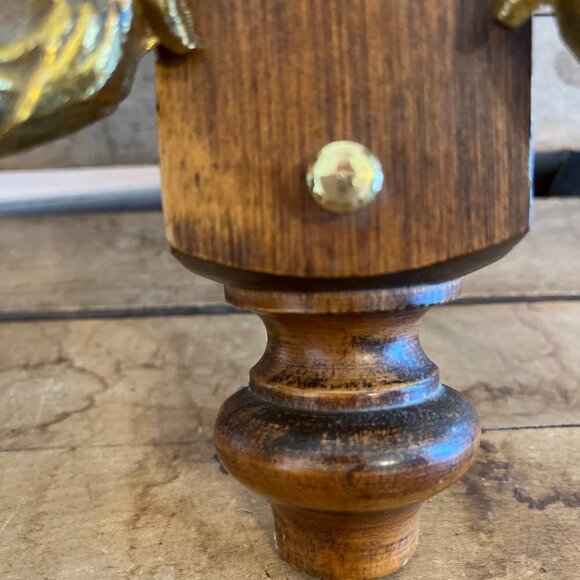 Vintage Wall Wood/Metal Double Arm Leaf Scroll Scone/Candleholders - Picture 12 of 12